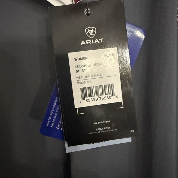 Ariat Pro Series English Show Shirt, gray Long sleeve - Picture 3 of 6